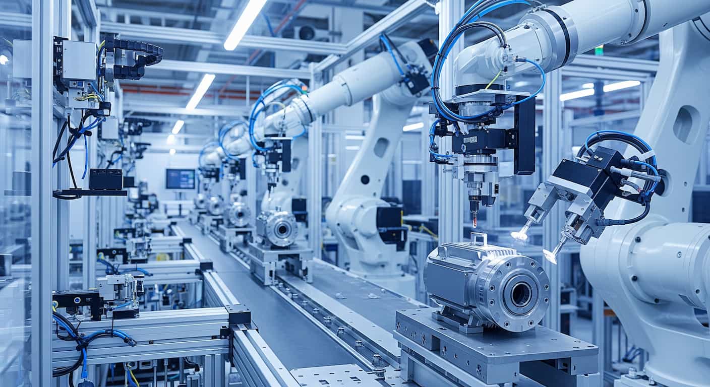 factory of future, fully automation production with servo motors and precision drives