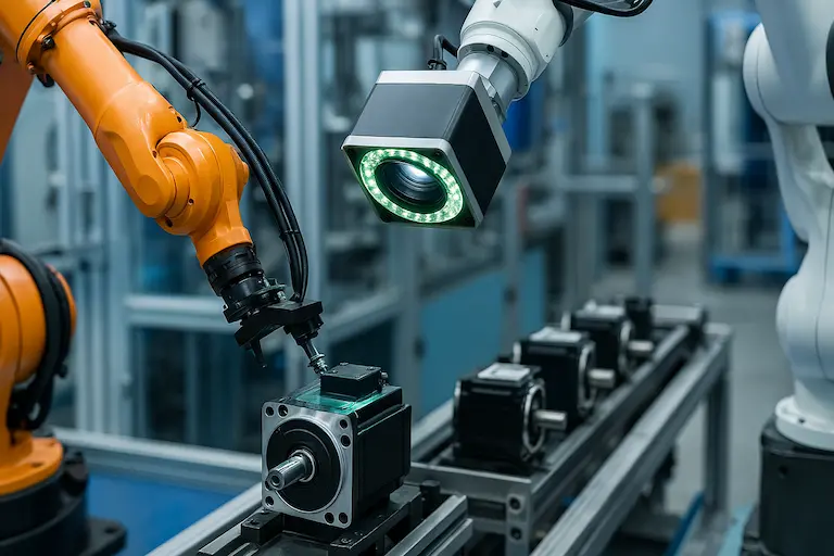 robotics and automatic inspection robotics and automatic inspection in servo motors production line